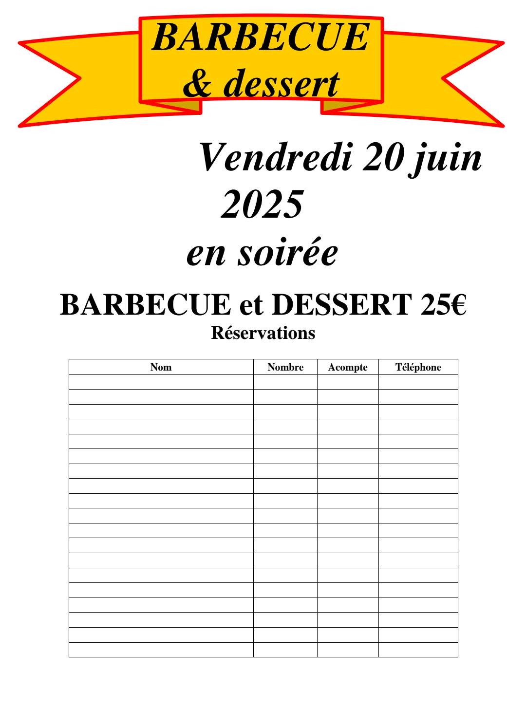 BARBECUE SOIREE DU 20 JUIN Cernay 0