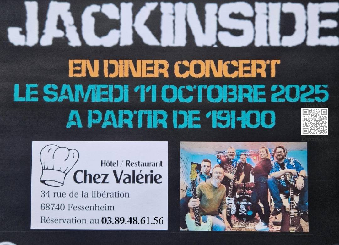 JACKINSIDE DINER CONCERT LE 11 OCTOBRE Illzach