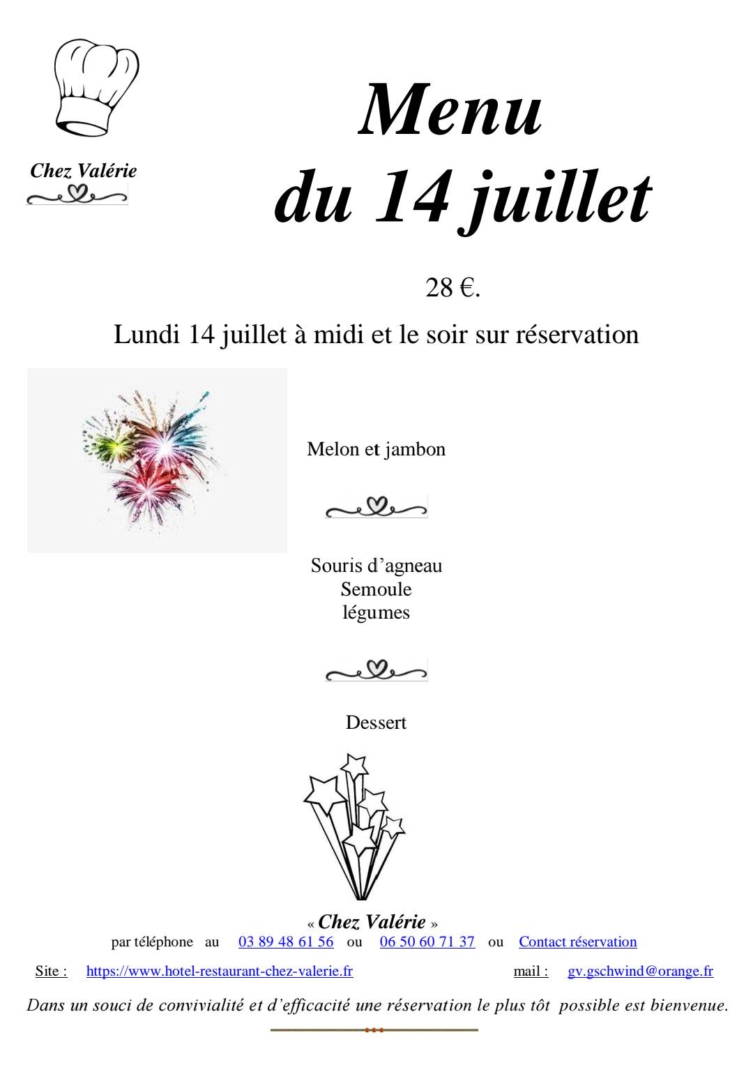 MENU du 14 JUILLET Riedisheim 0