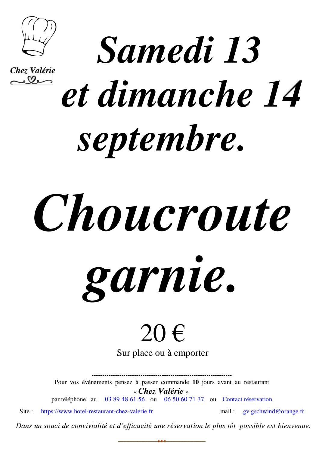 CHOUCROUTE GARNIE samedi 13 et dimanche 14 Illzach 0