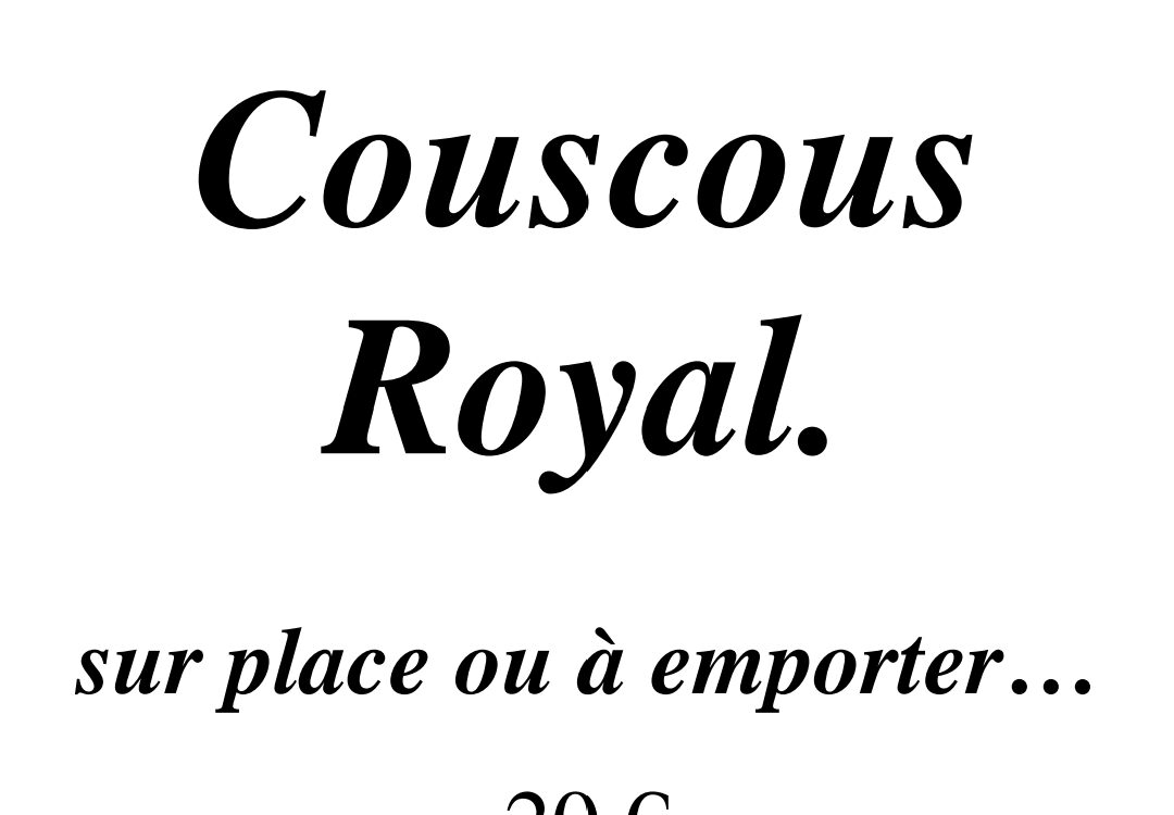 JEUDI 30 OCTOBRE COUSCOUS ROYAL Colmar