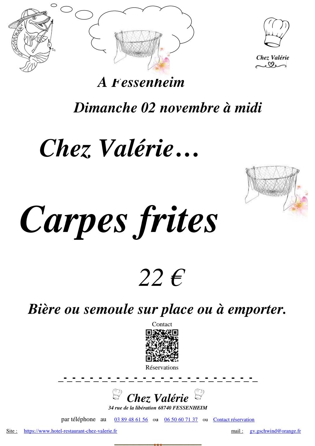 CARPES FRITES DIMANCHE 02 NOVEMBRE Colmar