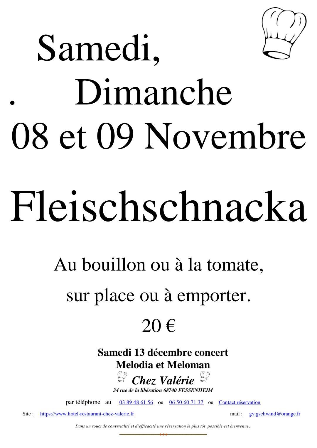 SAMEDI 08 &amp; DIMANCHE 09 FLEISCHSCHNACKA Colmar
