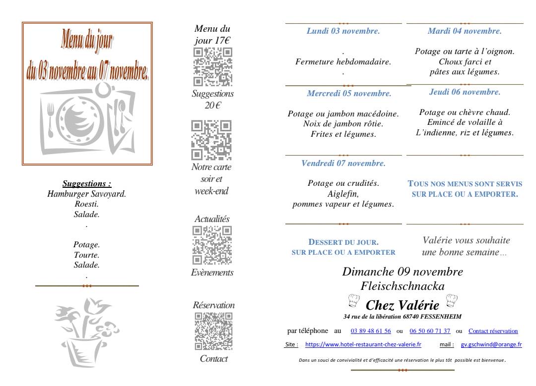 Menu du jour&#8230;la semaine Guebwiller 1