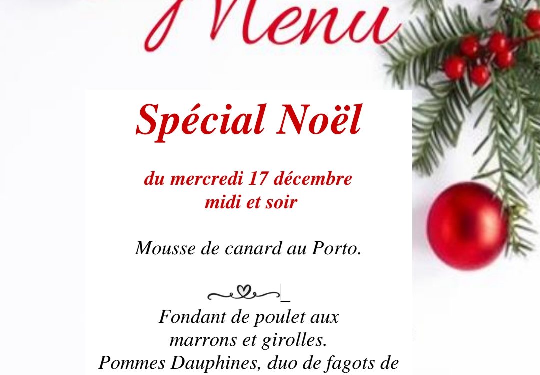 MENU SPECIAL NOEL 17 DEC2025_251210_085054 1080X750 | Hotel Restaurant Chez Valerie MENU SPECIAL NOËL MERCREDI 17 DECEMBRE Guebwiller